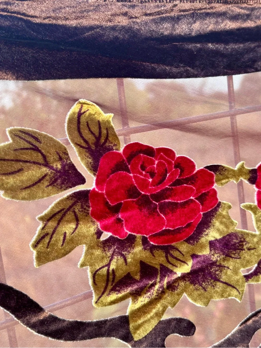 Rabella Collection Burnt Out Velvet  Shawl Vintage 80’s